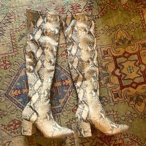 Steve Madden Jacoby Over the Knee Faux Snakeskin Boot Size 8
